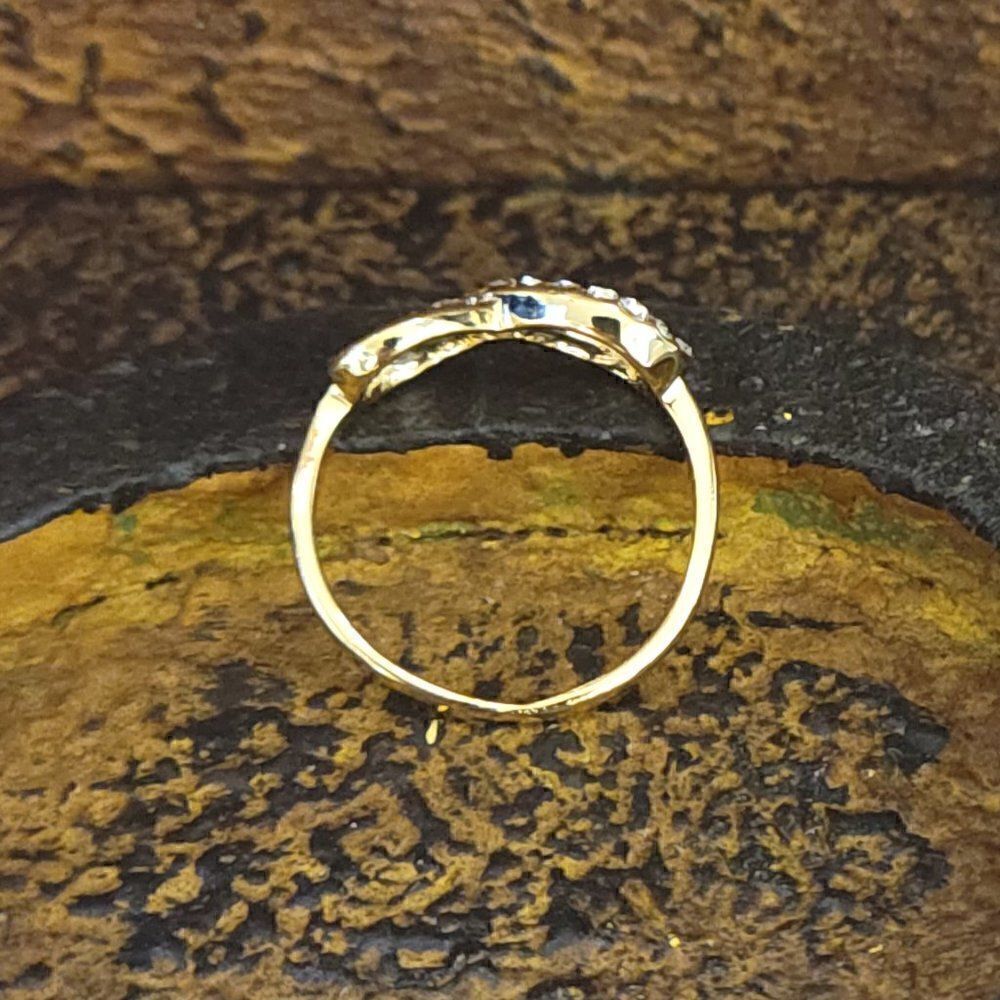 Women's Dainty Gold Infinity Ring - Paved Gem Infinity Ring - Picture 5 of 5